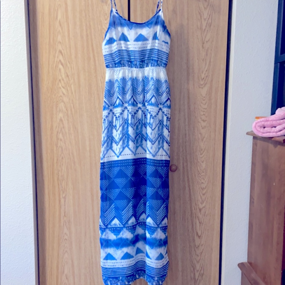 Blue Boho Maxi Dres
